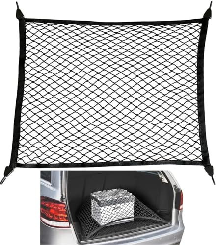 Pitlane Performance® Rete bagagliaio 80 x 60 cm, extra elastica; rete universale per bagagli per auto, SUV, station wagon, minivan, camper o carretto
