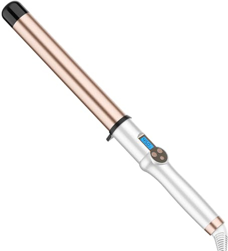 32MM Hair Curling Wand Extra Long Barrel, Ceramic Curling Iron Tongs for Long Hair, Professional Dual Voltage Hair Curler with Adjustable Temperature