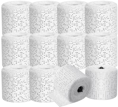 XPJBKC Gipsbinden, 12 Rollen 5cm x 270cm Babybauch Gipsabdruck Set, Gipsabdruck Gipsbinden zum Basteln, Gipsrollen Schnelltrocknende Gipsverband, Baby Bauch Verband Gibsbindenden zum Basteln