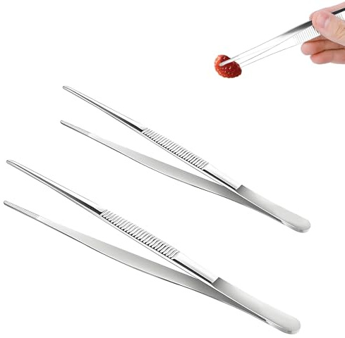 2 PièCes Pince Cuisine Inox 30 Cm et 20 Cm,Ustensiles De Cuisine Inox,Pince Cuisine,Pinces De Cuisine Professionnelles En Acier Inoxydable,Pinces De Cuisine Pour Cuisiner,Griller Et Cuire Au Four