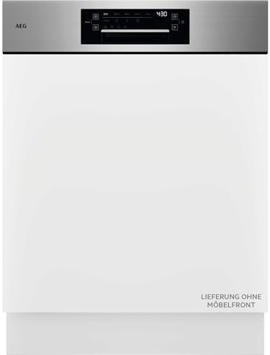 Teilintegrierter AEG 9000 Geschirrspüler, 60cm, smarte WiFi Spülmaschine, multifunktionale Körbe auch für Backbleche, Wein- & Biergläser, extrem leise 38 dB, A-10%, LED-Innenbeleuchtung, GT9200X2SCM