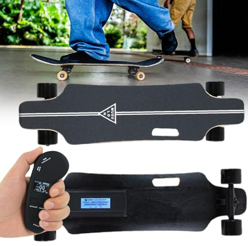 Sushangmao Skateboard Elettrici - Motore Brushless da 700 W, Tavola in Acero A 7 Strati, Carico Massimo di 330 Libbre, Cruiser Board Motorizzato, Autonomia di 15-30 Km (Opzionale) 30km