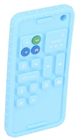 Depisuta Juguete para la Dentición en Forma de Teléfono Móvil, Mordedor Realista para bebé para el Desarrollo Sensorial (Blue)