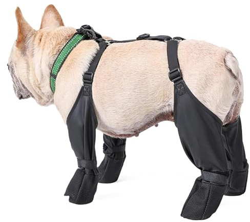 Ejoyous Hundstövlar, Vattentäta Hundstövlar, Hundskor, Halkfria Leggings för Hundtassar, Justerbara för Promenader på Snöiga Vinterdagar (S)