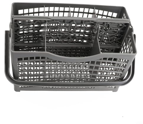 2-i-1 bestickkorg för diskmaskiner, silverbricka för Bosch för Siemens för Electrolux för Bauknecht modeller, grå plastredskapshållare
