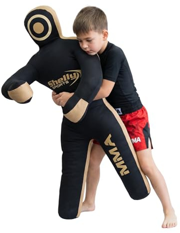 Shelly Mannequin de combat MMA pour enfants Sac de frappe BJJ, Jitsu brésilien Position debout, arts martiaux, boxe, karaté, entraînement – Non rempli