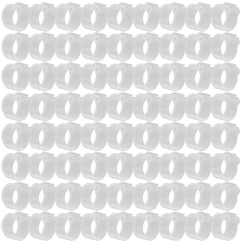 jojofuny Anelli per Piccioni in Plastica Bianco da 10 Mm, Sottili e Facili da Applicare, 100 Unitá per Gestione Allevamento e Identificazione