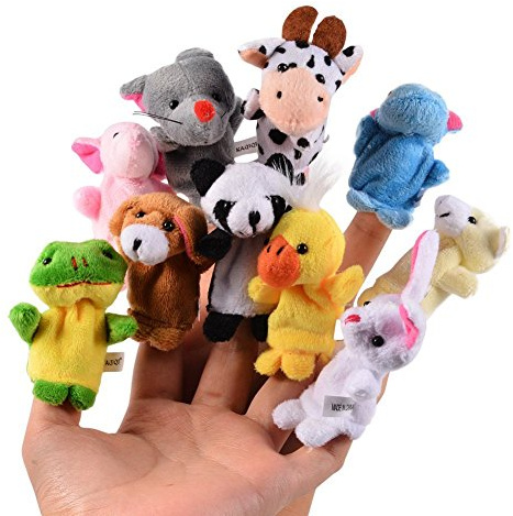 Cisixin 10 Pedazos del Bebé Dedo de Las Marionetas de Dedo Marionetas de Mano Animales de Juguete Lindo del Bebé