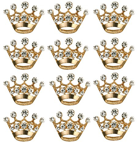 LUOEM Krone Brosche Pin Kristall Broschen Schals Wölbung Kragen Pin Corsage Bouquet Kit Hochzeitsfeier Brosche Pin 12PCS