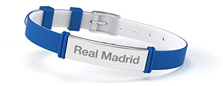 Real Madrid Braccialetto Club di calcio, alla moda, blu, regolabile, per uomo, donna e bambino