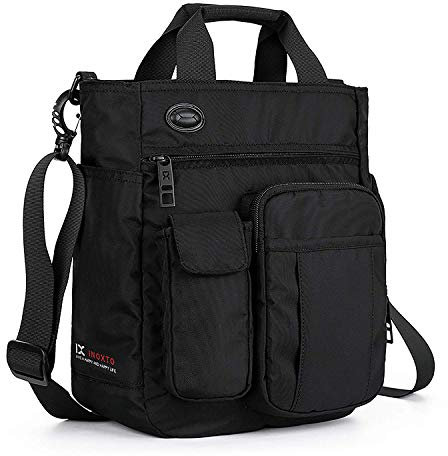 AlwaySky Nylon Crossbody Messenger Bag, Multifunctional Shoulder Bag, Laptop Bag for Men and Women Sport Travel Business (Black)