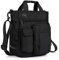 AlwaySky Nylon Crossbody Messenger Bag, Multifunctional Shoulder Bag, Laptop Bag for Men and Women Sport Travel Business (Black)