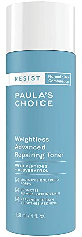 Paula's Choice Resist Anti Aging Lotion reinigendes Regenerierendes Tonikum – hinterlässt die Haut sauber & frisch – mit Niacinamid & Hyaluronsäure – Haut mit Tendenz zu Akne & Mischhaut – 118 ml