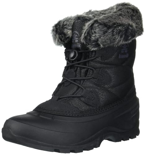 Kamik Momentum L2 Woman Winter Boot Snow Waterproof Warm Comfortable -40 Sustainable Insulation Vegan, Black - 7