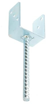 Aqbau® Support de poteau en U à sceller dans le béton en forme de U 81 mm - Ancrage béton pour poteaux en bois - Ancrage de poteau en U - Avec ancrage en béton - Métal galvanisé à chaud