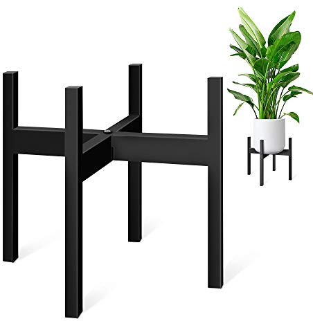 ZMTECH Soporte para flores de 20 cm de diámetro, soporte para plantas de metal negro, estante para plantas de 8 pulgadas, estante alto para interior y exterior, esquina de habitación, salón