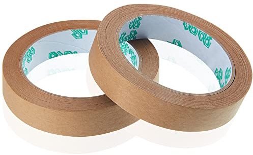 Zonon 2 Rotoli 2 cm x 30 m Nastro da Imballaggio Adesivo Nastro da Imballo di Carta Marrone Tape da Pacchi di Cartone Forte Resistente a Strappo per Spedizione