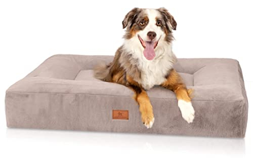 Knuffelwuff Midland Orthopaedic Dog Bed XL 100 x 80 cm Grey - Dog Cushion for Large, Medium and Small Dogs - Washable