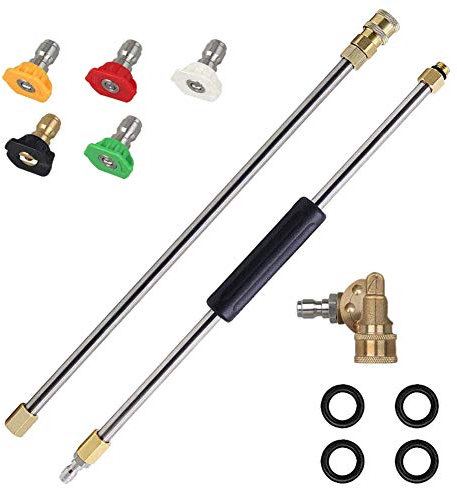 Ghulumn Pulitore a pressione con 5 ugelli a spruzzo, 1 giunto, 4000 pressioni, detergente per pulizia accessori, set di attrezzi per la pulizia delle grondaie