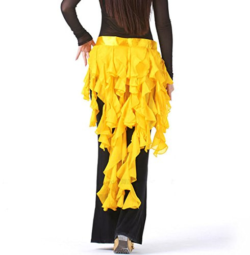 Wuchieal Women's Belly Dance Hip Scarf Belt Skirt Latin Dance Belt Performance Tassel Wave Skirt