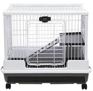 Kleintierkäfig Xxl mit Rollen, Kaninchenstall mit 4 Räder, PH+PS-Kunststoffmaterial, mit Panorama-Sonnendach, Bequem mit Haustieren zu Interagieren, Einfach zu Säubern ( Color : Black , Size : 68*45*6