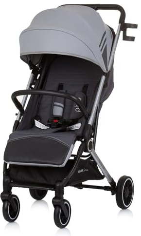 Chipolino Kinderwagen, Buggy Pixie zusammenklappbar Getränkehalter Korb 22 kg, Farbe:grau