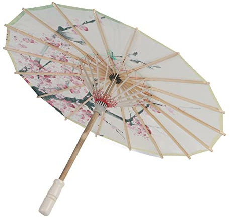 WPKD BLUEIY Paraguas de Papel Engrasado Hecho a Mano,55cm Sombrilla de Papel,Paraguas de Seda de Bambú,para Fiestas de Boda Disfraces de Fotografía(Rosa)