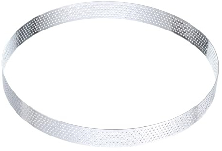 QUARKZMAN Anneaux à Tarte en Acier Inoxydable 7,9 Cercle de Cuisson Perforé en Métal pour Dessert Mousse Gâteau Rond Anneau Antiadhésif pour Outil de Fabrication de Nourriture au Fromage