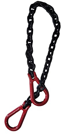 10mm Chain Sling Grade 80 Lifting Chain With Reeving Link Each End Egg Links Towing Lifting Pulling Recovery (1 Metre)
