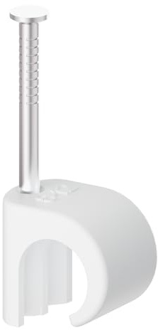 Temolink Kabelschellen, 100 Stück Nagelschellen, 8-12 mm, 304 Edelstahl, Kabelmanagement für Telefon und Ethernetkabel, Stromkabel, Rohr, Weiß