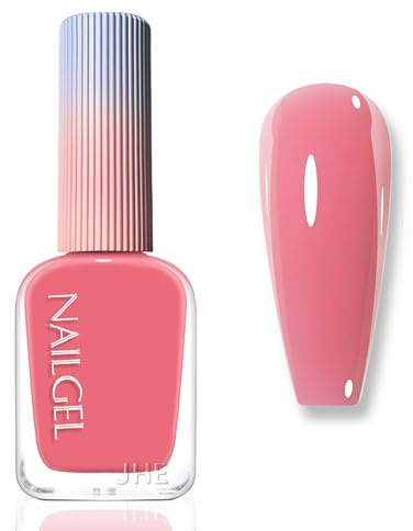 Jelly Pink Nagellack - Schnelltrocknend & Langanhaltend, Rosa Nail Polish Ohne UV Lampe für DIY Maniküre Zuhause Damen, Nude Pink Summer Nail Lacquer für Nail Art Regular Nagellack 0,41 fl oz. (Rosa)
