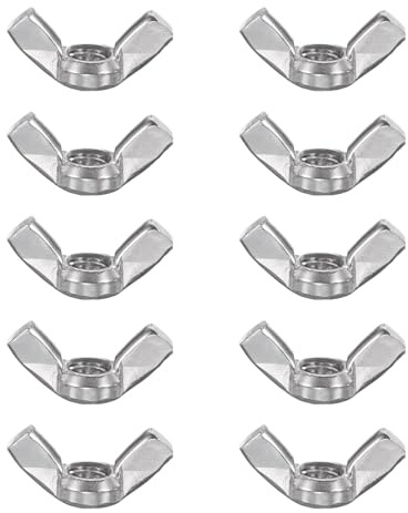 PATIKIL Wing Nuts, 10 Pcs 1/4-20 304 Stainless Steel Butterfly Wing-Nut Fasteners Parts for Repair Install House Furniture Boat, Silver