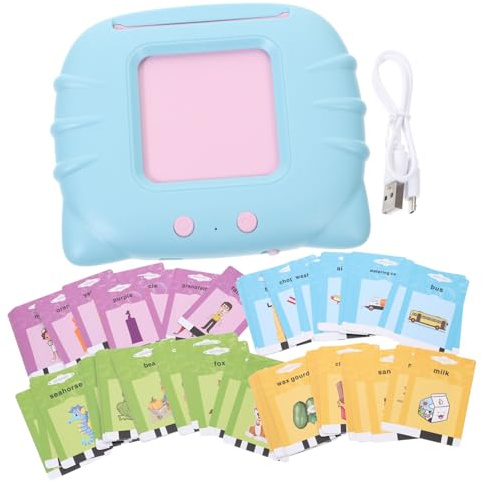 BCOATH Talking Flash Cards for Early Language Learning Educational with Colorful Illustrations Audible Sounds for Vocabulary Building and Letter Recognition Suitable for Autistic