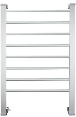 BVANQ Heated Towel Rack with Timer, 8-Bar Electric Towel Warmer for Bathroom, Fast Heating Towel Dryer Freestanding or Wall Mount, Auto Shut-Off, Space-Saving Design
