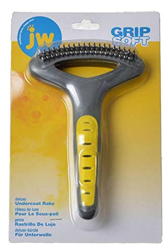 JW Gripsoft Grooming Double Row Undercoat Rake