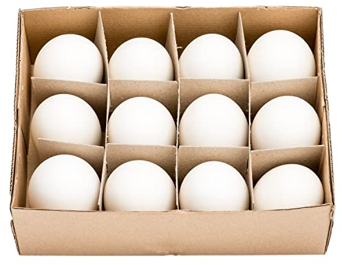 NaDeco Gänseeier groß im Karton mit 12 Stück | Dekoeier für Ihre Osterdekoration | Ostereier zum Bemalen in der Osterzeit | Echte ausgeblasene Gänseeier | Gänse Eier | Osterdeko | Ostereier