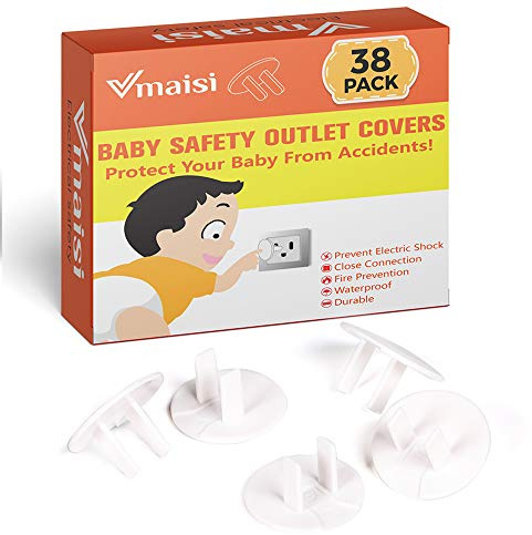 Vmaisi 38 Pack Outlet Covers ChildProof Plug Protector - Baby Proofing Electrical Safety Outlet Plugs