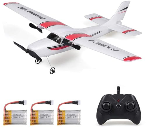 Goolsky FX801 flygplan Cessna 182 2,4 GHz 2CH RC flygplan utomhus flygleksak för barn pojkar med 3 batterier