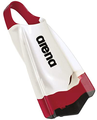 Arena Powerfin PRO - Pinne da allenamento per nuoto, colore rosso-nero-bianco, 12,5-13