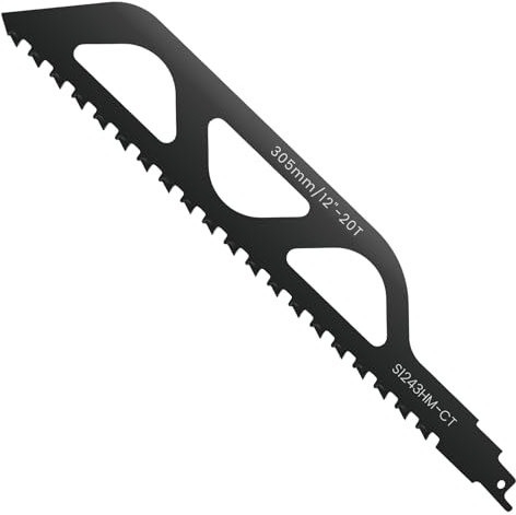 Reciprocating Saw Blade Universal Carbide Reciprocating Saw Blades Professional Masonry Cutting Blade Carbide Steel Teeth Blades for Brick Cutting Fiber Cement Fiberglass Epoxy Resin (12 in)
