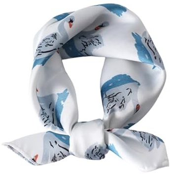 MAIRY Scarfs for Women Silk Feeling Square Scarf Neckerchief Headwear 50CM Soft Square Head Scarf Hair Wrap Bandanas 05014