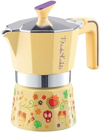 Pedrini eco moka cafetera 3 tazas brillante con mango rojo