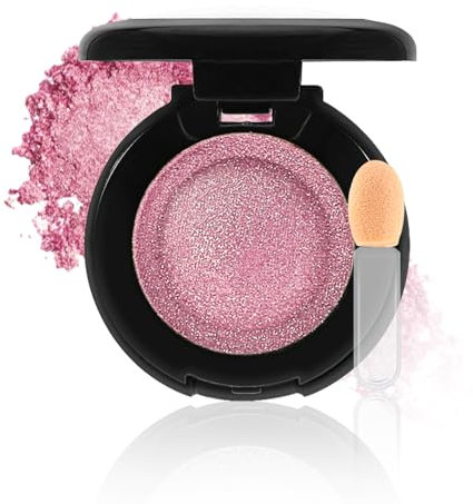 Apooliy Ombretto singolo in polvere glitterata, ombretto in crema shimmer altamente pigmentato, impermeabile, ombretto pressato viola a lunga durata