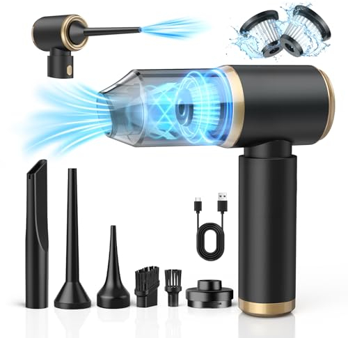 NIBSHOOM Mini Aspiradora de Mano Sin Cable, 18000Pa Aspirador de Mano Potente, 4 en 1 Aspirador Coche Potente Sin Cable, 4000mAh Recargable Aspirador Portatil Pequeño para Limpiar el Coche y la Casa