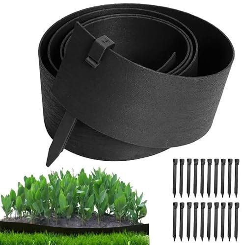 Bordatura for prato, bordatura for prato, bordatura for paesaggio, set di bobine di assi da giardino con 20 punte, barriera di assi flessibili nere for giardinaggio, attrezzo for bordatura del cortile