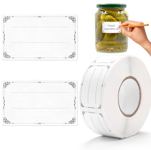 Cadimus 600pcs Adhesivas Etiquetas，Etiquetas Mermelada，Etiquetas Regalos Adhesivas，Etiquetas de Cocina，Se Puede Utilizar para Etiquetas de Regalos de Bodas y días Festivos