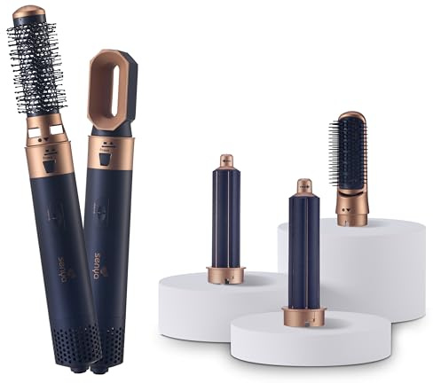 SENYA Brosse Soufflante 5 en 1 Air Styler & Sèche-cheveux – Lissage, Séchage, Boucles, Brushing & Volume – Multistyler 1000W – Hair Designer Couleur Bleu Marine
