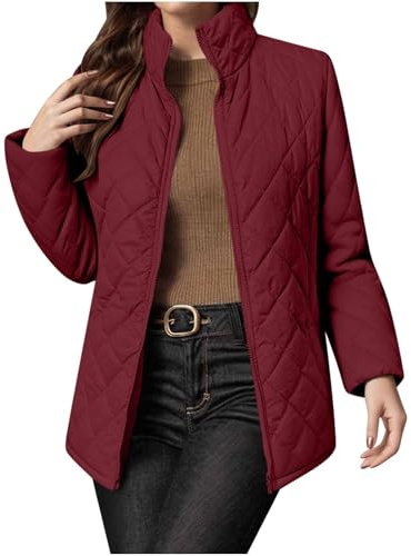 Genérico Chaqueta Mujer Invierno Anorak Mujer Nieve Ropa Invierno Deporte Ligeros Chaqueta Moda Jacket Otoño 2#Vino S