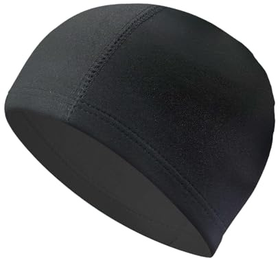 #N/A/a Gorro de baño, Gorro de baño, portátil, Apto para Cabello Largo y Corto, Transpirable, para Mujeres y Hombres, para Vacaciones, Piscina, Negro