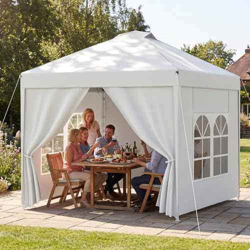 Verdego Gazebo con pareti laterali, 2,5 x 2,5 m, padiglione pieghevole, protezione UV 50+, con borsa per il trasporto, impermeabile, resistente all'inverno, regolabile in altezza, tenda